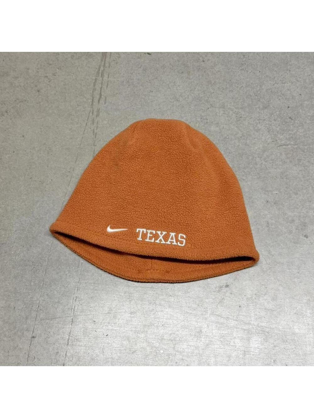 Vintage Nike University of Texas Longhorns Beanie Mens OSFA Orange Fleece Y2K